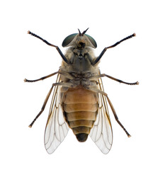 Pale giant horse fly, against white background, studio shot