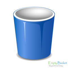 Empty bucket icon isolated. Vector illustration.