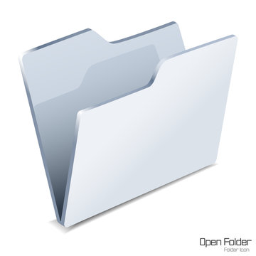 Open folder icon isolated. Vector illustration.