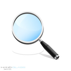 Realistic magnifying glass, no mesh. Icon.Vector illustration.