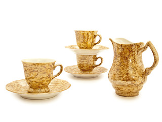 coffee cups and cream jug