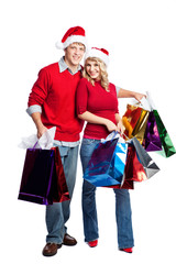 Christmas shopping couple