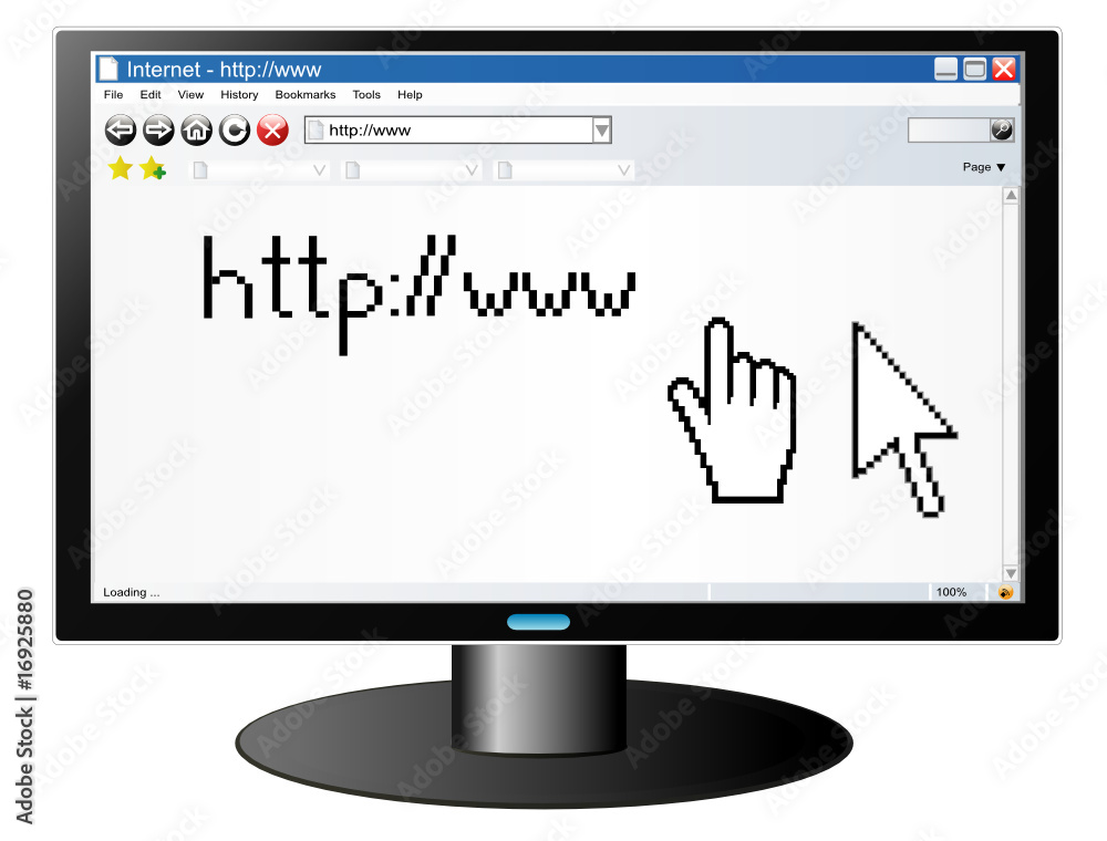 Fototapete computer screen with internet browser with pointers