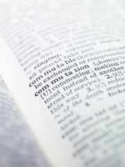 the word 'commutation' highlighted in a dictionary