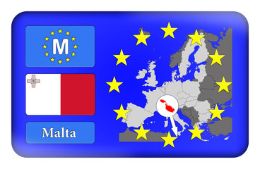 Obraz na płótnie Canvas 3D-Button Europäische Union - Malta
