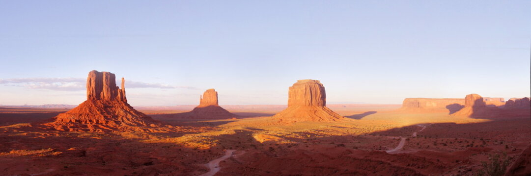 Colored Monument Valley During Sunset