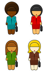 Naklejka premium Illustration of Ethnic Girls in bussines wear