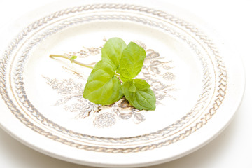 Minze auf Teller