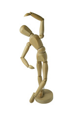 Mannequin en bois sur fond blanc