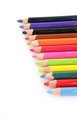 Fototapeta premium Crayons de couleur sur fond blanc
