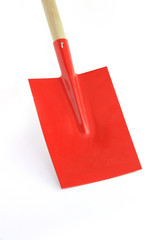 Pelle de jardin sur fond blanc