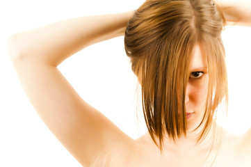Naklejka premium Haare im Gesicht