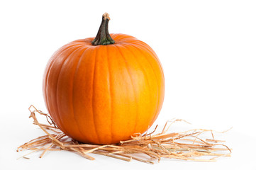 Pumpkin On Straw