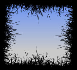 Grass silhouette background seamless