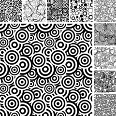 Retro black and white seamless backgrounds