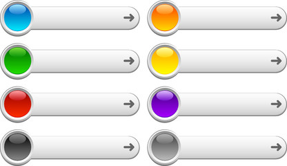 Web shiny buttons. Vector illustration.
