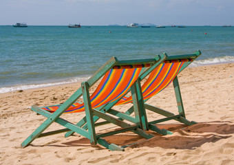 Beach on a sunny day.Pattaya city in Thailand
