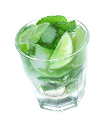 cocktail with lime and mint