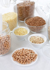 grains and cereals in the glassy jar