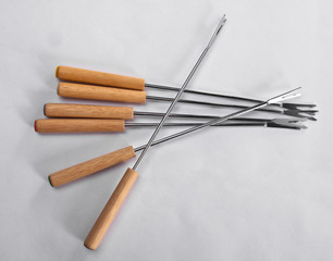 Six fondue forks