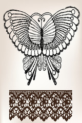 lace butterfly and border
