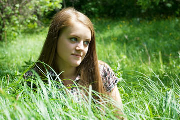 portrait of a beautiful young woman outdoors