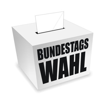 wahlurne bundestagswahl weiss