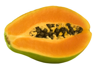 papaya close up isolated