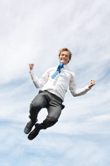 Fototapeta na wymiar Business man jumping