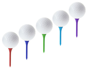 Golf Balls on Tees