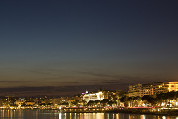 Fototapeta na wymiar Noc strzał z Cannes