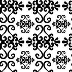 Seamless black ornament vector pattern