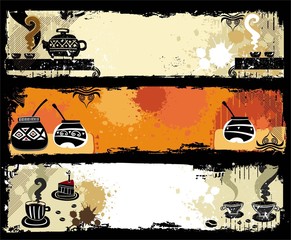 Tea, coffee, yerba mate banners