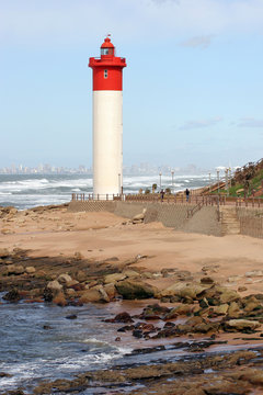 Lighthouse 2010 soccor stadium in the back Durban South Africa