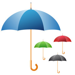 Set of colorful umbrellas - vector file