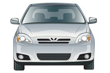 car a front on a white background