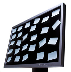 Display with post-it stickers