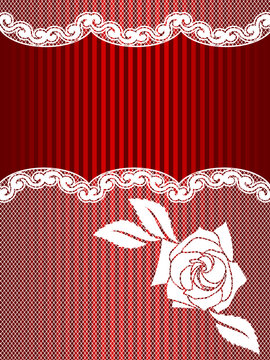 Red and white French lace background