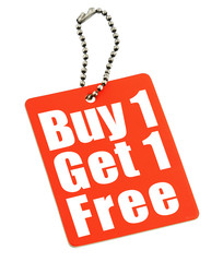 Sale tag on white