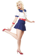 Lovely woman retro portrait ..