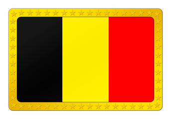 Fototapeta premium 3D-Button - Belgische Flagge
