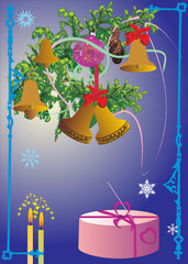 christmas tree branch with bells