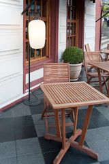 Little table near cafe
