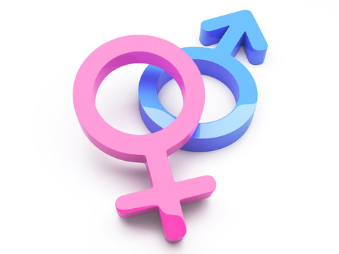 3d Render Of Male And Female Symbols - More in my portfolio!.
