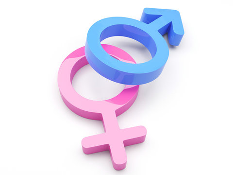 3d Render Of Male And Female Symbols - More in my portfolio!.