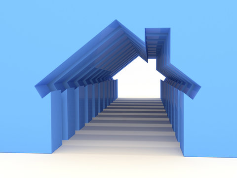 3d Render Of House Concept (Rent Metaphor)