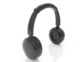 3d headphones isolated on white background