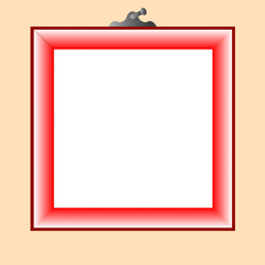 red frame for photo, vector art illustration