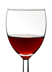 Red wine isolated on white background