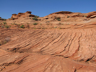 Fototapeta na wymiar striations in the canyon. Arizona.